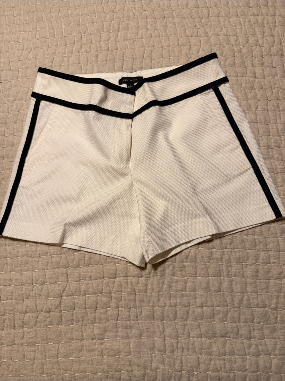 Ann Taylor White Shorts with Black Trim
